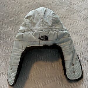 The North Face Blue Plaid Trapper Hat